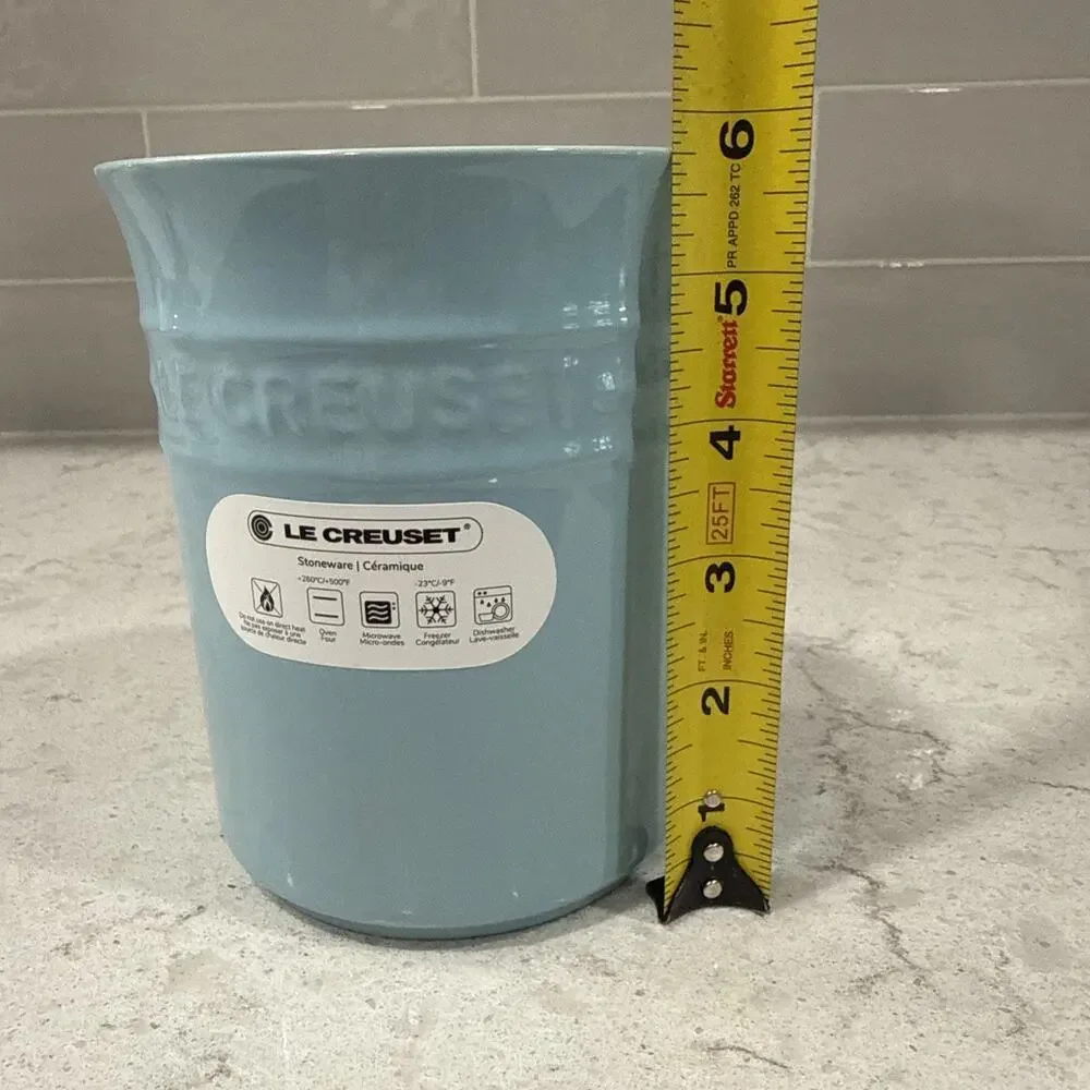 Le Creuset SKY BLUE Stoneware Utensil Crock Holder 1L Second Choix NEW